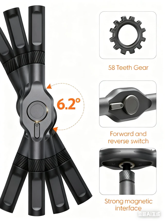 Alt view image 5 of 7 - 24 in 1 Magnetic Screwdriver Set, Multifunctional Screwdriver Tools, DIY Ratchet Screwdriver Set with Detachable Ratchet Handle&Storage Case Portable Repair Tool Kit for DIY, Laptops, Bicycles