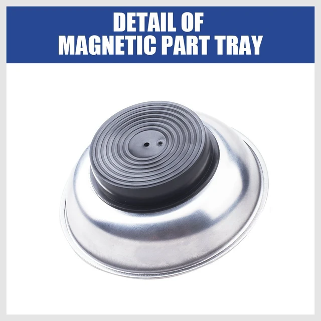 Alt view image 6 of 7 - Magnetic Tray | 3-Piece | Round Magnetic Parts Tray | 3 Inch 4 Inch 6 Inch Magnetic Tray for Mechanic's | Stainless Steel