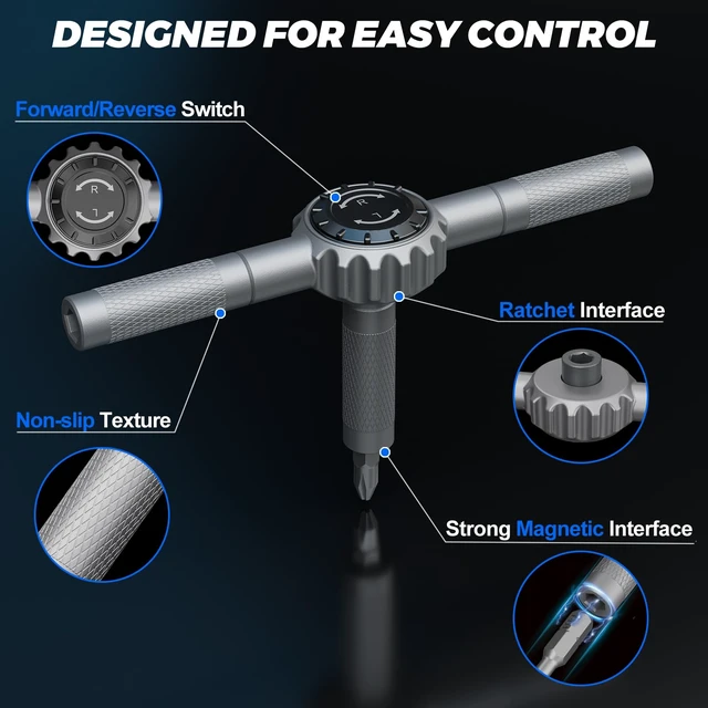 Alt view image 7 of 7 - Magnetic Screwdriver Set, 67-in-1 Ratcheting Screwdriver Set | with Detachable T Handle, 5° Swing Angle & Durable S2 Steel Bits for Furniture, Bikes, Electronics & Home Repairs