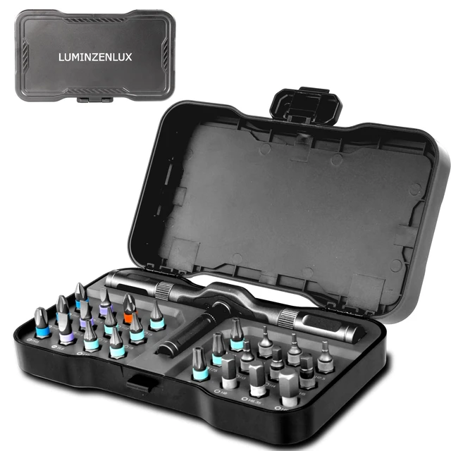 Main image of 24-in-1 Mini Magnetic Ratchet Screwdriver Set | with S2 Steel Bits & Storage Case | Professional Precision Kit for Electronics, Phone, Computer, Furniture & DIY Projects