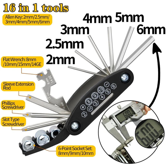 Alt view image 6 of 7 - Bike Repair Kit, Bike Bag With Tire Pump, Bike Multitool, Allen Wrenches | for Mountain Bike and Road Bike