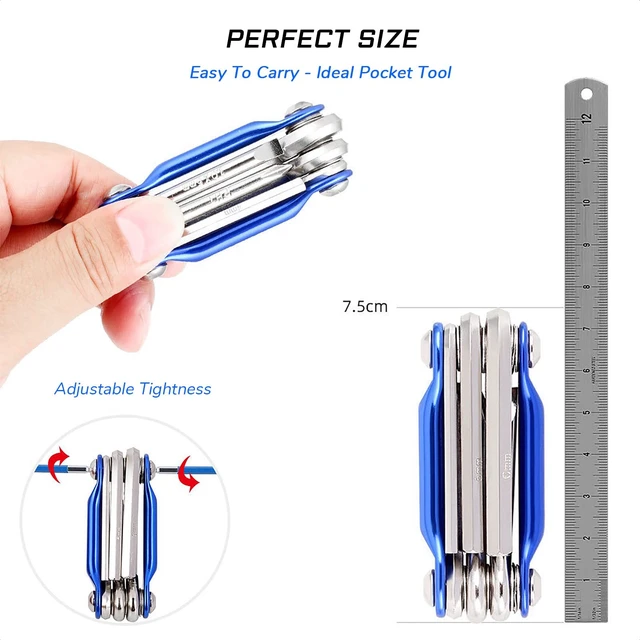 Alt view image 4 of 7 - Bike Multi-Tool Mini Multitool Kit | 6 in 1 Lightweight Stainless Steel Tool With 3/4/5/6mm Hex Key and Phillips Screwdriver for Mountain Bicycle Road Bike MTB