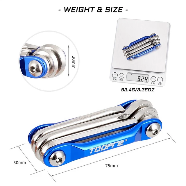 Alt view image 7 of 7 - Bike Multi-Tool Mini Multitool Kit | 6 in 1 Lightweight Stainless Steel Tool With 3/4/5/6mm Hex Key and Phillips Screwdriver for Mountain Bicycle Road Bike MTB