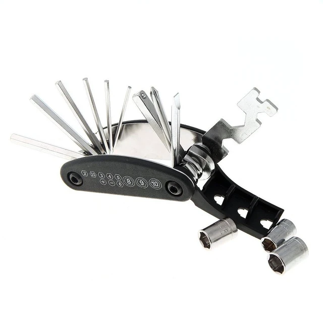 Alt view image 3 of 7 - Motorcycle Bike Mechanic Repair Tool Kit with 16 In 1 Multi-Function Allen Key Multi Hex Wrench Screwdriver for Home Outdoor Travel Camping Sport Bicycle Cycling