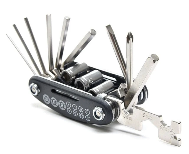 Alt view image 4 of 7 - Motorcycle Bike Mechanic Repair Tool Kit with 16 In 1 Multi-Function Allen Key Multi Hex Wrench Screwdriver for Home Outdoor Travel Camping Sport Bicycle Cycling