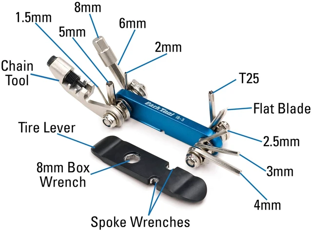 Alt view image 3 of 6 - IB-3, I-Beam 3, Multi-tool, 13 functions | Park Tool IB-3C I-Beam Folding Multi-Tool - Lightweight, Durable Cycling Emergency Kit