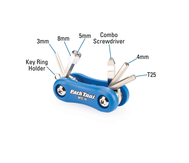 Alt view image 4 of 4 - MTC-10 Bicycle Multi-Tool with 3, 4, 5 & 8mm Hex Wrenches, T25 & Screwdriver