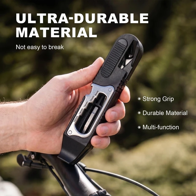 Alt view image 3 of 7 - Bike Tire Levers Kit 14 IN 1 Bike Multi Tool with Mini Ratchet Wrench | Portable bike repair tool with tire levers, cone wrenches & file blade for MTB, Road Bicycle