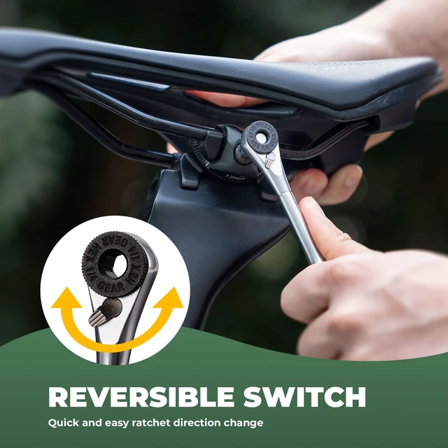 Alt view image 3 of 6 - Bike Repair Tool Kit, Portable 72-Tooth Ratchet Set with 8 S2 Bits | 72-tooth two-way ratchet, 8 S2 hex, Torx, Phillips and slotted bits, magnetic holder and aluminum tube for portable repairs.