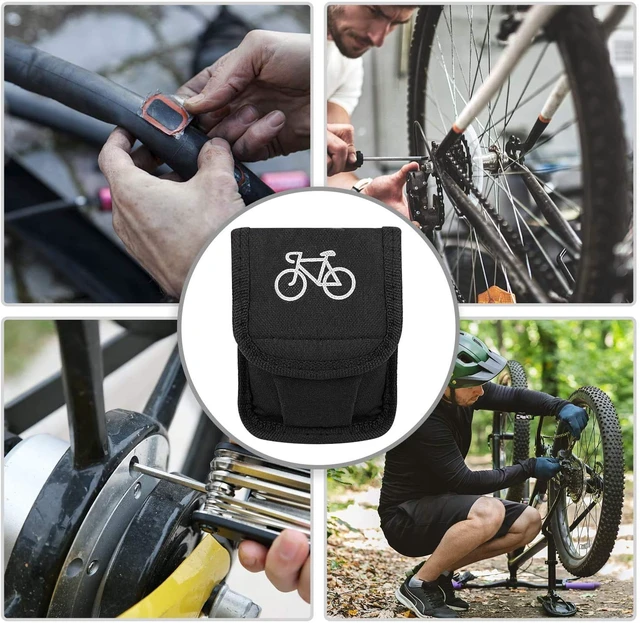 Alt view image 7 of 7 - Multi-Function Bike Cycling Mechanic Repair Kit with 3pc Tire Lever 5pc Tyre Patches Tire Rasp Work Bag