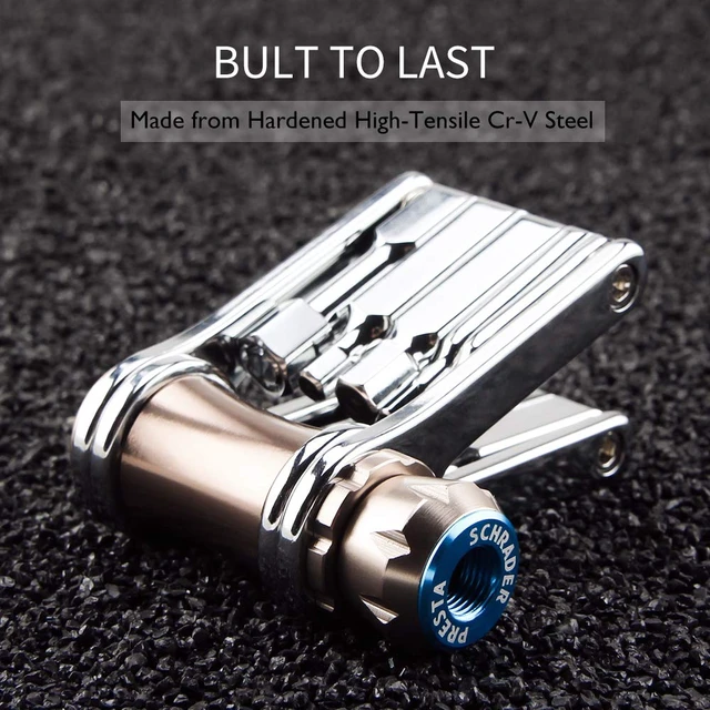 Alt view image 5 of 7 - Bike Tool Mini 11 in 1 Multi-Tool - Chain Tool/Torx/Hex/Screwdriver | Bicycle Multitool Kit - Cycling Mechanic Repair Tools with CO2 Inflator for Road and Mountain Bikes