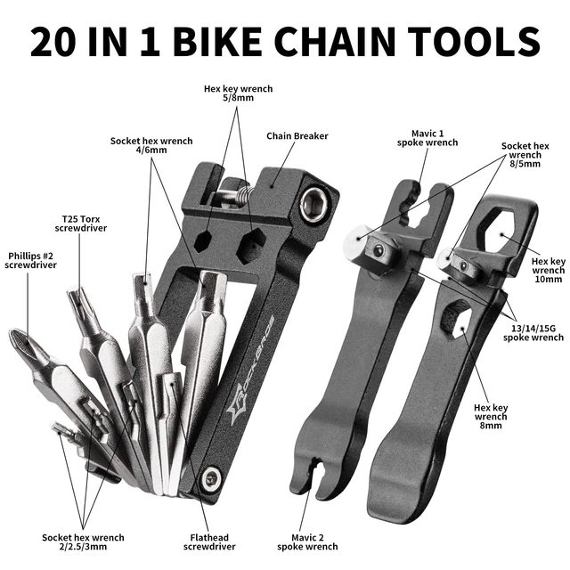 Alt view image 2 of 5 - 20 In 1 Bike Multi-Function Tool Kit - Allen Wrench, Tire Levers | Portable