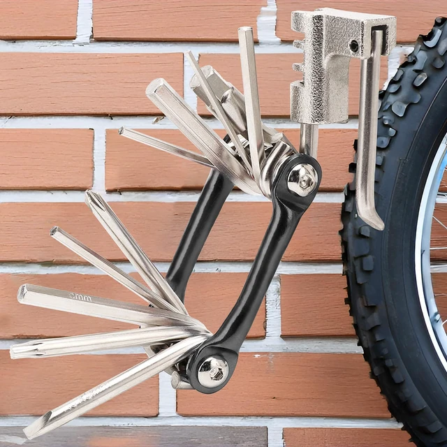 Alt view image 7 of 7 - Multi-Tool for Road and Mountain Bikes | Bike Repair Tool for Road and Mountain Bikes, Chain Breaker, Bike Multitool, Tire Repair Kit with 12 Precision Tools