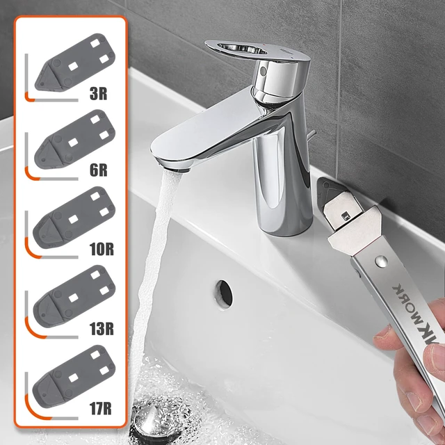 Alt view image 4 of 7 - 4 in 1 Silicone Caulking Tool Kit, Stainless Steel Caulk Remover Tool | Durable Construction, Quick & Easy to Use, 5 Replaceable Silicone Pads, Protective Gloves, Remove, Apply & Finish Caulk