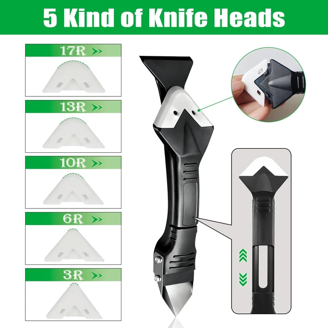 Alt view image 4 of 6 - 3 in 1 Caulking Tool, Silicone Sealant Finishing Tool, Caulk Remover Kit | Multi-functional set with grout scraper, silicone pads and caulk finishing tools for bathroom, kitchen, tub and tile sealing.