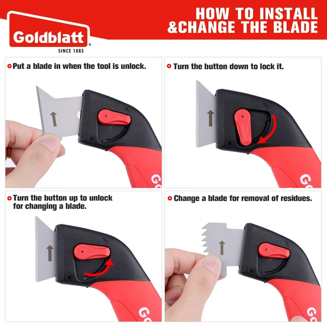 Alt view image 3 of 7 - Grout Removal Tool with 3 Stainless Blades, Caulk Scraper Remover | 3 Metal Blades + 3 Finishing Tool, Multi-angle Smoothing, Caulk Remover Tool, Grout Scraper, for Silicone on Tub & Sink