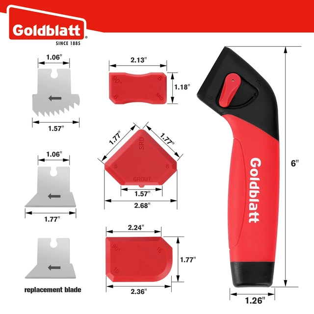 Alt view image 4 of 7 - Grout Removal Tool with 3 Stainless Blades, Caulk Scraper Remover | 3 Metal Blades + 3 Finishing Tool, Multi-angle Smoothing, Caulk Remover Tool, Grout Scraper, for Silicone on Tub & Sink