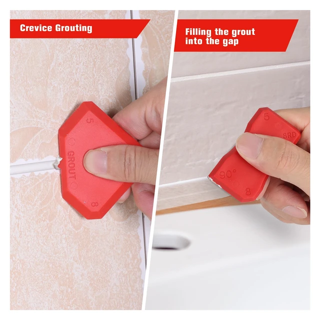 Alt view image 6 of 7 - Grout Removal Tool with 3 Stainless Blades, Caulk Scraper Remover | 3 Metal Blades + 3 Finishing Tool, Multi-angle Smoothing, Caulk Remover Tool, Grout Scraper, for Silicone on Tub & Sink
