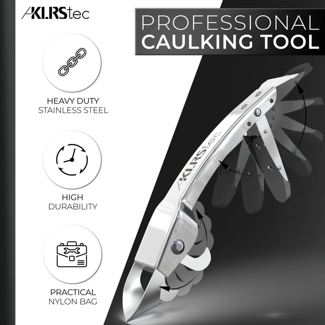 Alt view image 2 of 7 - Silicone Caulking Tool Kit, 4 in 1 Caulk Remover Tool & Scraper | Silicone caulk remover tool, stainless steel blade, foldable caulking tool design