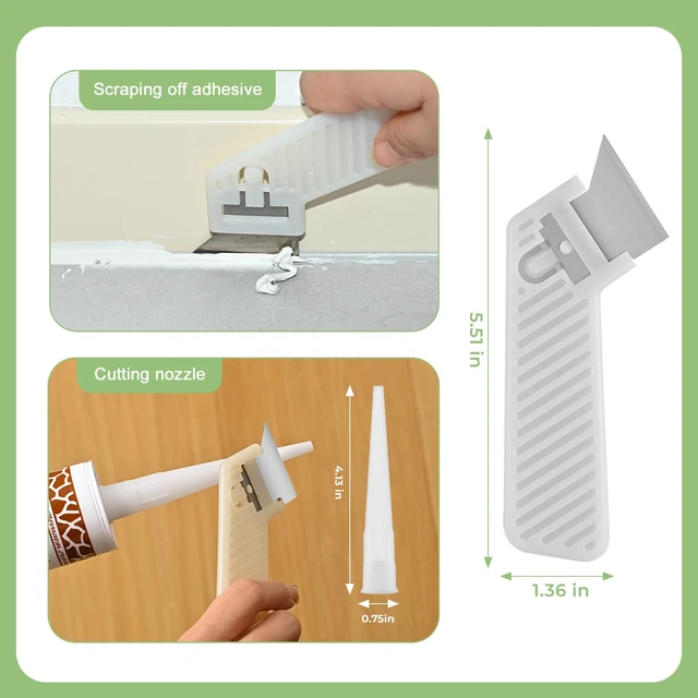 Alt view image 5 of 6 - Silicone Caulking Tool Kit, Caulk Remover & Grout Removal Tool | Sealant Finishing Tool with Stainless Steel Head for Bathroom Shower Bathtub Tile DIY Household Renovation