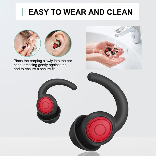 Alt view image 7 of 7 - Ear Plugs for Sleeping, 33dB Noise Cancelling Silicone Reusable | Jellyfish Bionic Design, Side Sleeper Friendly, 2 Pairs, S/L, Washable, Waterproof for Swimming, Travel Essential, Latex-Free