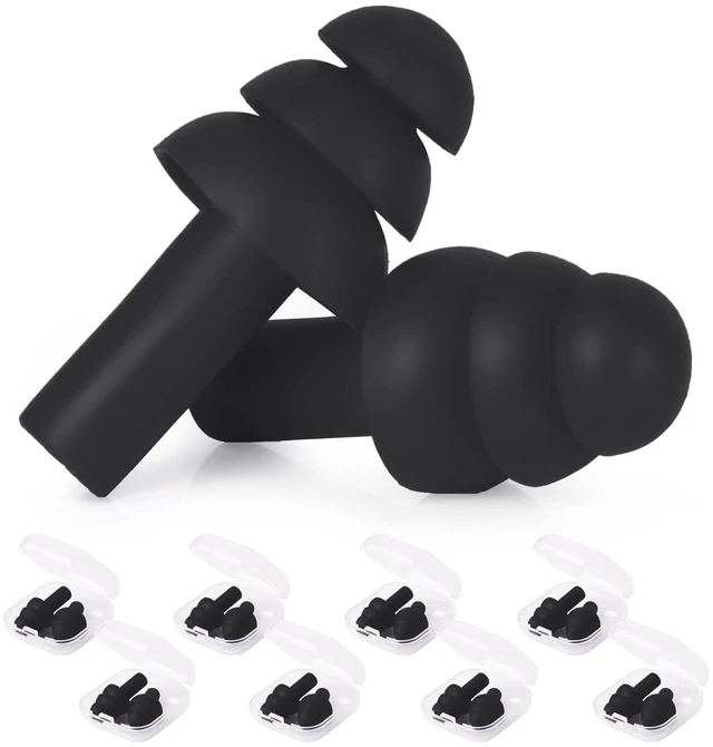 Main image of 24 Pairs Black Ear Plugs Bulk NRR 29dB Reusable Silicone Ear Plugs with Plastic Cases Soft Foam Plug for Sleeping Noise Cancelling Concerts Shooting Swimming Noise Reduction