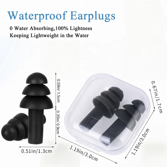 Alt view image 2 of 7 - 24 Pairs Black Ear Plugs Bulk NRR 29dB Reusable Silicone Ear Plugs with Plastic Cases Soft Foam Plug for Sleeping Noise Cancelling Concerts Shooting Swimming Noise Reduction