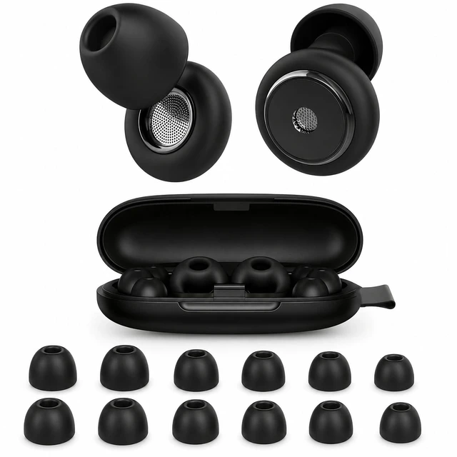 Main image of 45dB Noise Cancelling Ear Plugs for Sleeping, 6 Pairs of Tips | Soft Reusable Silicone for Side Sleepers, Snoring, Focus, Flights, Concerts, and Daily Noise Reduction, Compact Case