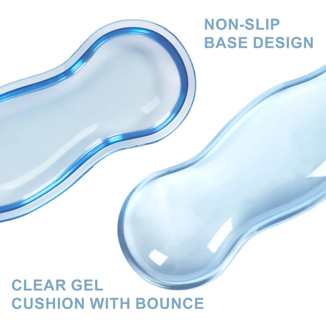 Alt view image 2 of 7 - Blue Striped Mouse Pad Set,Scalloped XXL Desk Mat + Ergonomic Mouse Wrist Rest + Gel Keyboard Wrist Rest for Keyboard 65%/75%,3in1 Large Desk Pad for Desktop Home Office Computer Game
