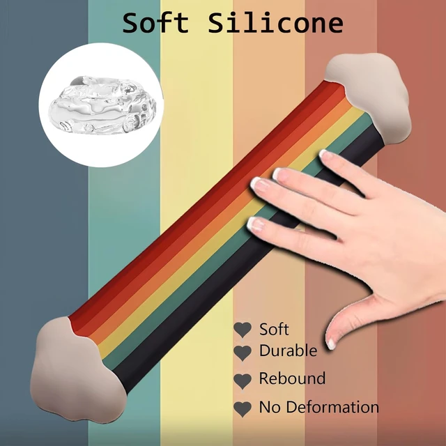 Alt view image 5 of 7 - Gel Cloud Keyboard Wrist Rest Cute Rainbow Mouse Pad with Wrist Rest for Computer Keyboard and Mouse Pad Set PU Base Silicone Ergonomic White Cloud Wrist Pad Support for Gaming Desk Laptop Home Office