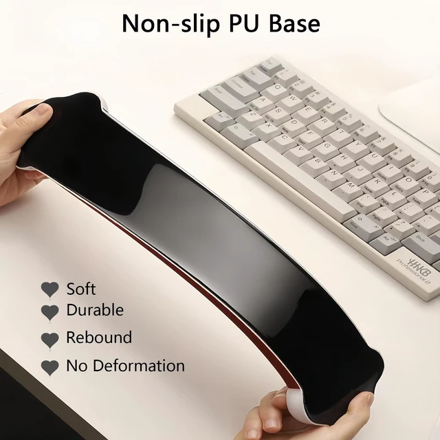 Alt view image 6 of 7 - Gel Cloud Keyboard Wrist Rest Cute Rainbow Mouse Pad with Wrist Rest for Computer Keyboard and Mouse Pad Set PU Base Silicone Ergonomic White Cloud Wrist Pad Support for Gaming Desk Laptop Home Office