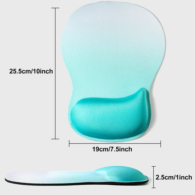 Alt view image 6 of 7 - Mouse Pad Wrist Support, Ergonomic Mousepad with Memory Foam Wrist Rest Cushion, Non-Slip Rubber Base Gaming Mouse Pad for Pain Relief and Easy Typing, Home Office Laptop, Gradient Green