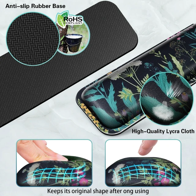 Alt view image 4 of 7 - Desk Mat with Wrist Rest, 4-in-1 XXL Large Keyboard and Mouse Pad | (35.4×15.7in)Large Mouse Pad + Keyboard Wrist Rest + Coaster, Desk Mat for Keyboard and Mouse Big Computer Desk Mat Non-Slip