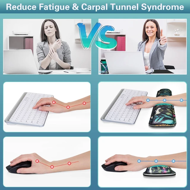 Alt view image 5 of 7 - Desk Mat with Wrist Rest, 4-in-1 XXL Large Keyboard and Mouse Pad | (35.4×15.7in)Large Mouse Pad + Keyboard Wrist Rest + Coaster, Desk Mat for Keyboard and Mouse Big Computer Desk Mat Non-Slip