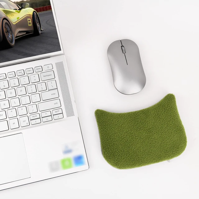 Alt view image 5 of 7 - Large Mouse Wrist Rest Bean Bag, Ergonomic Mouse Support Pad Filled Ergo Beads for Computer, Laptop, PC Gaming (Green)