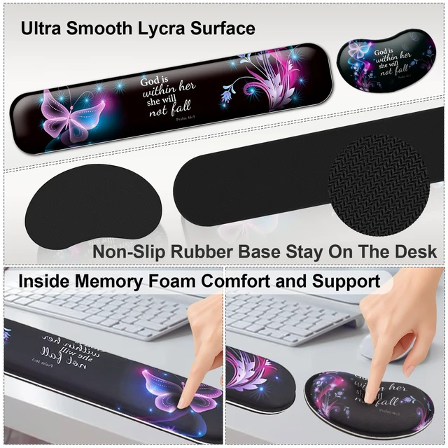 Alt view image 4 of 7 - 4 in 1 Mouse Pad and Keyboard Wrist Rest,Large Desk Mat,Coaster Set-Beach | Desk Matt For Desktop Wrist Rest Support XXL Gaming Cute Ergonomic for Computer Laptop Women Office Home Decor