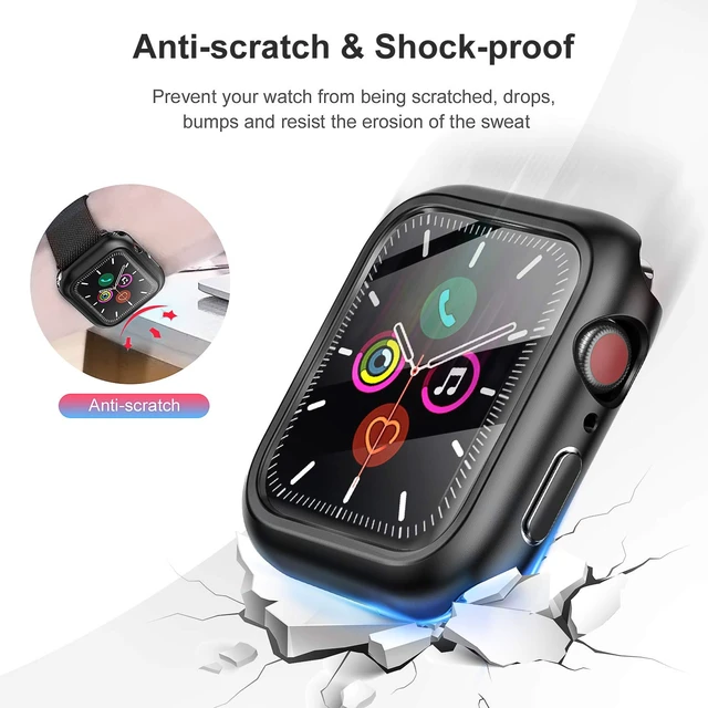 Alt view image 2 of 7 - 6 Pack Tempered Glass Hard Case for Apple Watch Series 11 10 46mm | Screen Protector Cases Full Protective Cover Ultra-thin Shockproof Iwatch Bumper (Red+Orange+Yellow+Green+Blue+Purple, 46 mm)