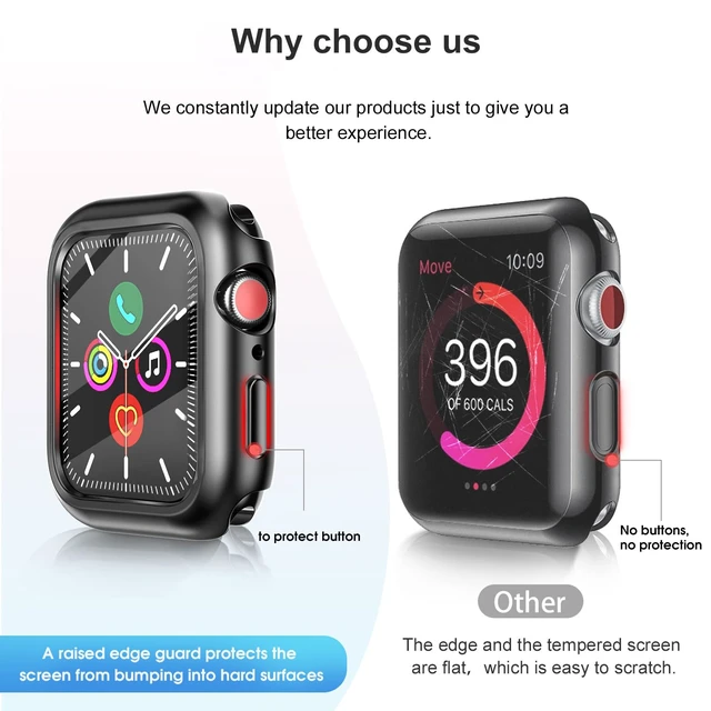 Alt view image 4 of 7 - 6 Pack Tempered Glass Hard Case for Apple Watch Series 11 10 46mm | Screen Protector Cases Full Protective Cover Ultra-thin Shockproof Iwatch Bumper (Red+Orange+Yellow+Green+Blue+Purple, 46 mm)