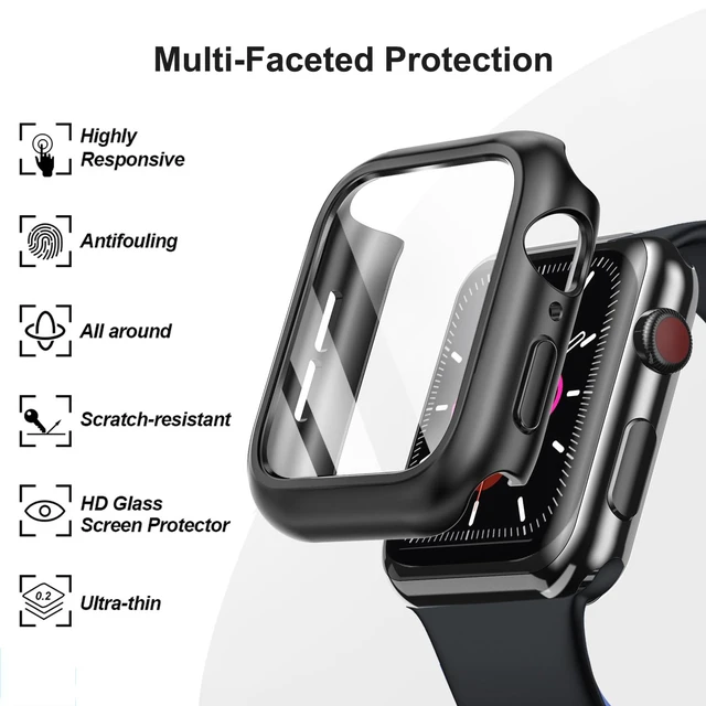Alt view image 5 of 7 - 6 Pack Tempered Glass Hard Case for Apple Watch Series 11 10 46mm | Screen Protector Cases Full Protective Cover Ultra-thin Shockproof Iwatch Bumper (Red+Orange+Yellow+Green+Blue+Purple, 46 mm)