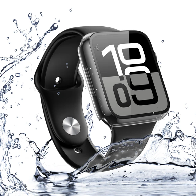 Alt view image 6 of 7 - 2-Pack Waterproof Case for 42mm Apple Watch Series 11/10 | Cover with 9H Tempered Glass Screen Protector for 11/10, Anti-Scratch, Crystal Transparent