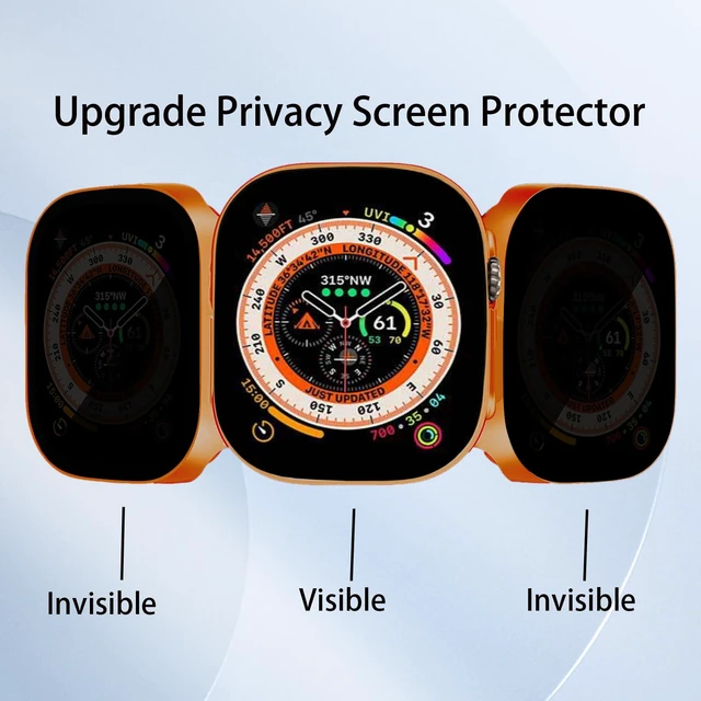 Alt view image 2 of 7 - for Apple Watch Series 11/10 46mm Privacy Screen Protector Case | Hard PC,Scratchproof, Anti-bubble 2 Pack Protective Cover for iWatch Series 11/10, Orange