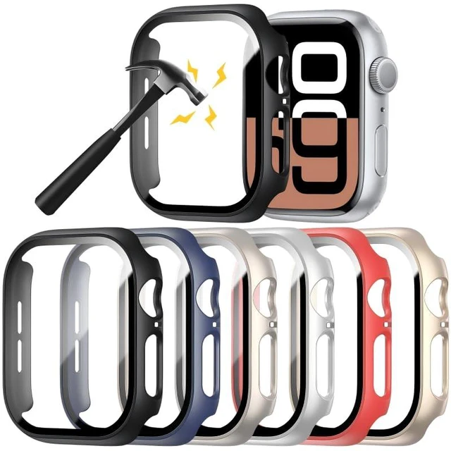 Main image of 6 Pack Case with Screen Protector for 46mm Apple Watch Series 11/10 | Ultra-Thin Scratch Resistant Tempered Glass Cover Full Protective Hard PC Bumper Compatible with iWatch Series 11 10 46mm