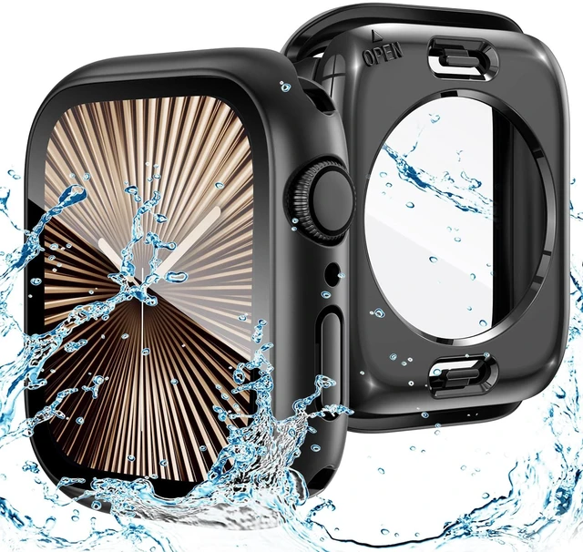 Main image of Water-Resistant 46mm Case with Glass for Apple Watch Series 11/10 | PC Bumper Built-in Tempered Glass Screen Protector + PC Back Cover for iWatch, IP67 Waterproof & Anti-Fog, Sensitive Touch