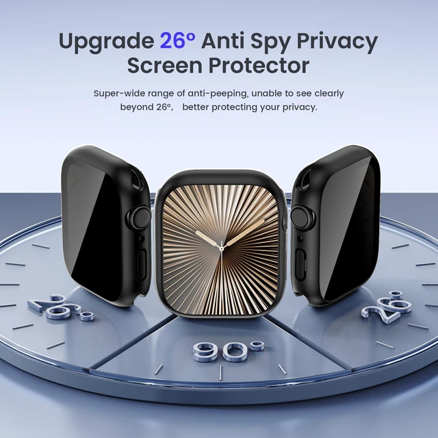 Alt view image 4 of 7 - Privacy Waterproof Case for Apple Watch Series 11/10 46mm | IP67 Water-Resistant & Anti-Fog, 9H Glass + PC Back Cover for iWatch Series 11 Screen Protector, Sensitive Touch