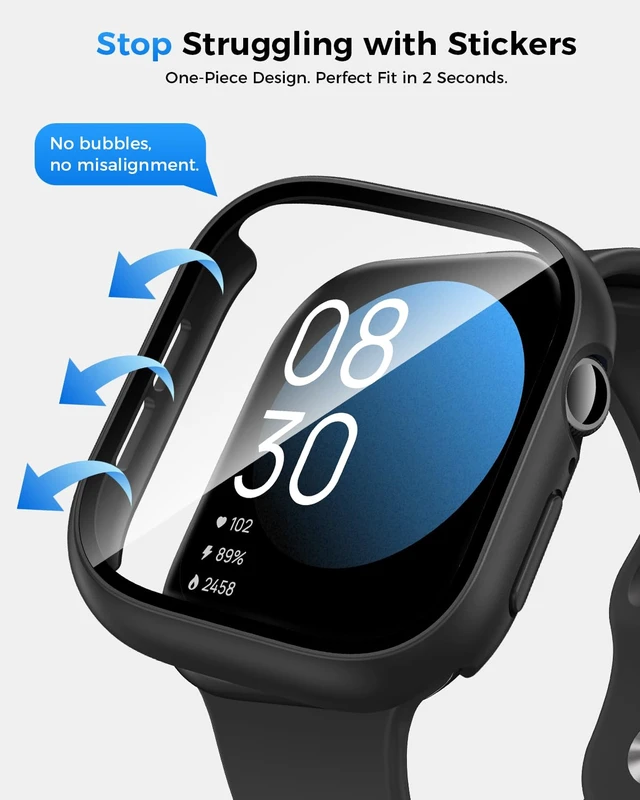 Alt view image 7 of 7 - IP67 Waterproof Case with Glass for Apple Watch Series 11/10 46mm | Water-Resistant & Anti-Fog, Tempered Glass Screen Protector Hard PC Cover for iWatch Series 11 46 mm, Sensitive Touch