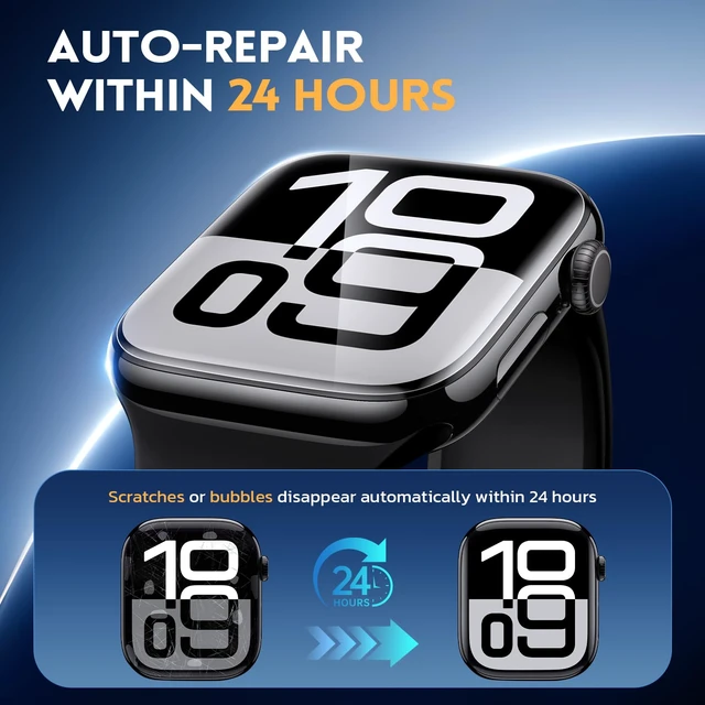 Alt view image 5 of 7 - 6 Pack Soft Screen Protector for 46mm Apple Watch Series 12/11/10 | TPU Screen Cover for 12/11/10, No Bubble Easy Installation High Definition Protection