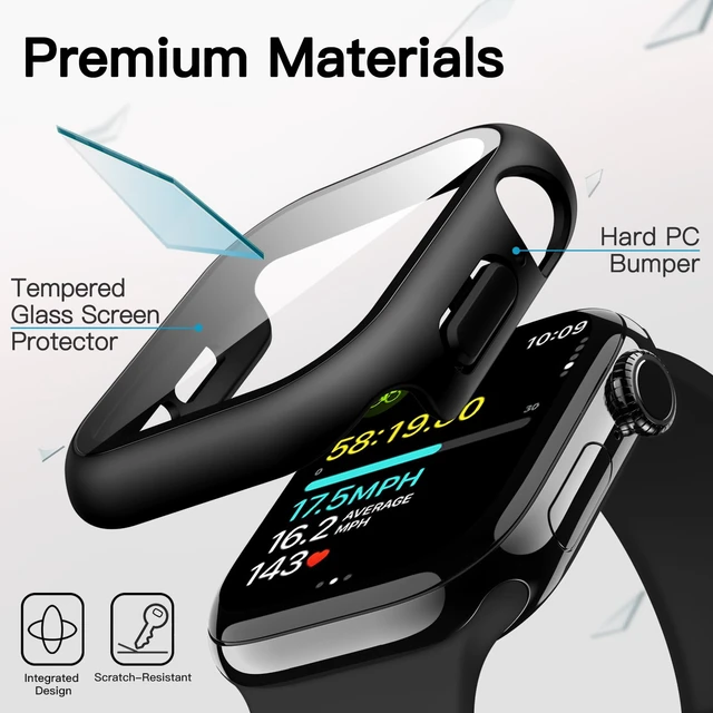 Alt view image 4 of 6 - Waterproof Case for Apple Watch Series 11/10 46mm, Black | with Screen Protector, Built-in Tempered Glass Film, Hard PC Protection, High Touch Sensitivity