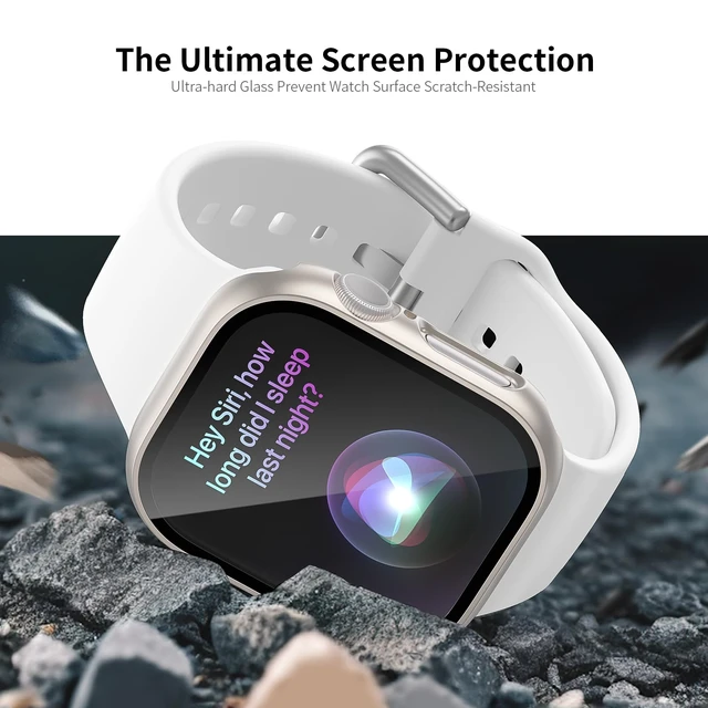 Alt view image 3 of 6 - 6 Pack Case with Screen Protector for Apple Watch Series 11/10 46mm | Face Cover with Tempered Glass for iWatch 11/10 46mm, Scratch Resistant, Sensitive Touch Protection Hard PC Bumper