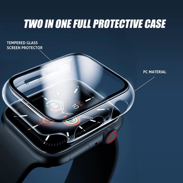 Alt view image 2 of 6 - 2 Pack Screen Protector Case for Apple Watch Series 11/10, 46mm | Clear, Ultra-Thin Hard PC Case Built in Tempered Glass for iWatch, Shockproof Cover with Button