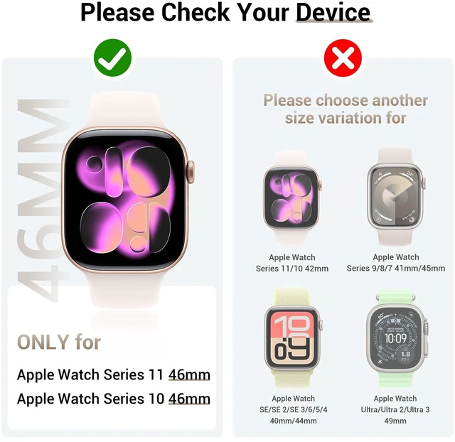 Alt view image 2 of 7 - 3PCS for Apple Watch Screen Protector Case Series 11/10 46mm | iWatch Protective Face Cover for Women Men, Tempered Glass Film Hard Bumper for iPhone Watch 46 mm Accessories
